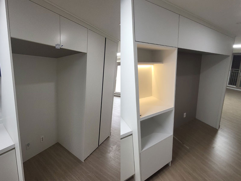 냉장고장 리폼 시공 사진