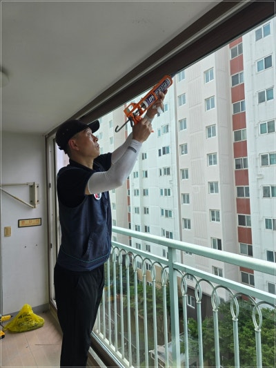 샤시 시공 현장